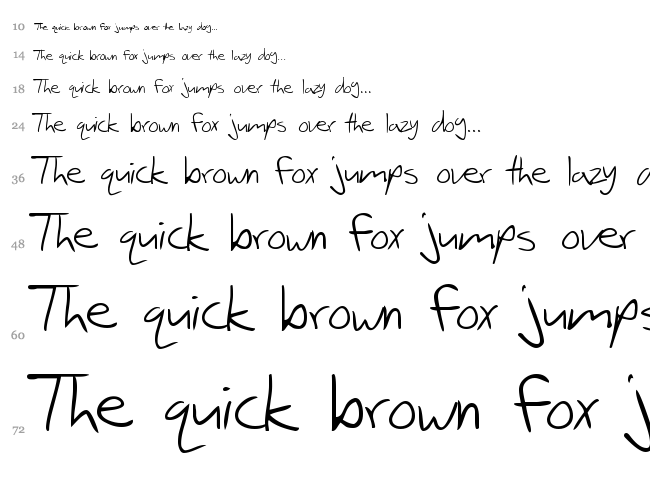SF Scribbled Sans font waterfall
